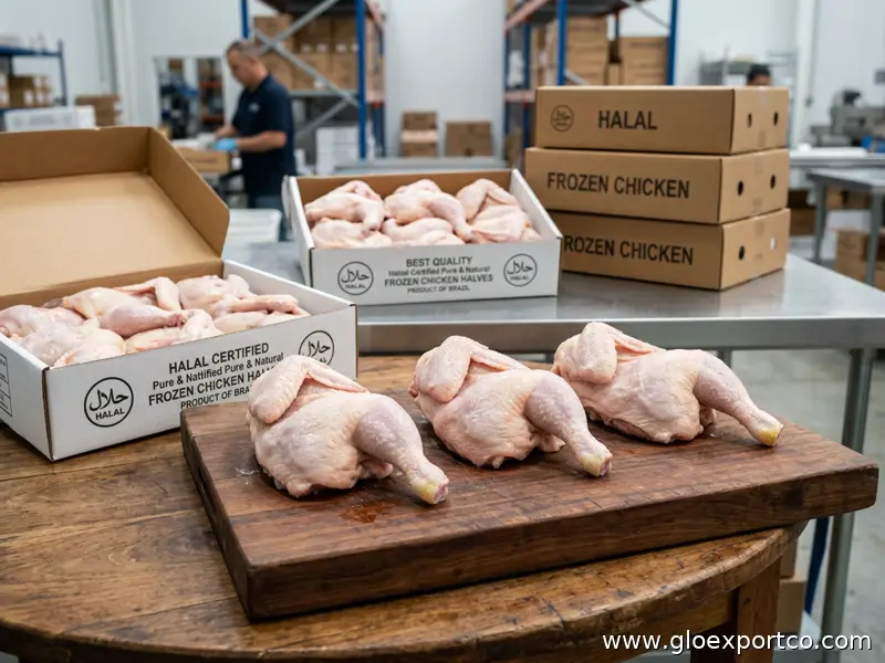 Best Quality Selling High Food Grade Halal Certified Pure & Natural Frozen Chicken Halves at Best Competitive Price